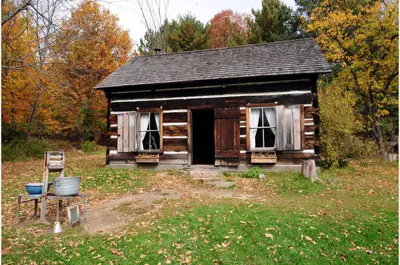 exterior image of log home titled Darling House